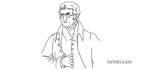 John Dalton Schwarz Weiß Illustration Twinkl