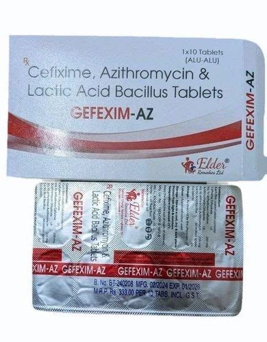 Gefexim Az Cefixime Azithromycin Lactic Acid Bacillus Tablets Mg