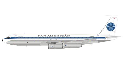 Pan Am Boeing 707 338c N880pa With Stand Inflight If703paa1983 Scale 1