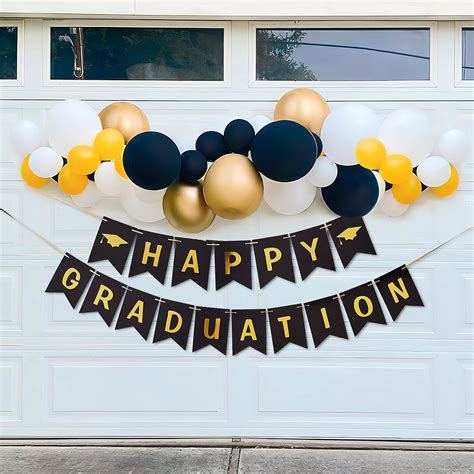 Buy Partywoo Graduation Banner 2022 Black And Gold Graduation Banners