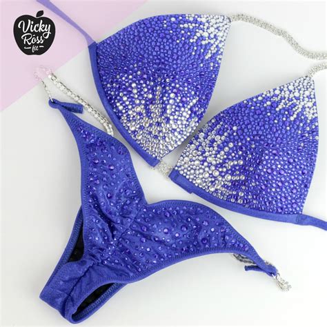 Blue Holographic Designer Suit Star Dust Bikini Vicky Ross Fit