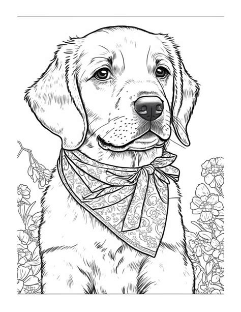 Golden Retriever Coloring Pages