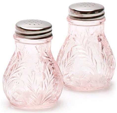 Mosser Glass Inverted Thistle Set 179 Salt Pepper Rose