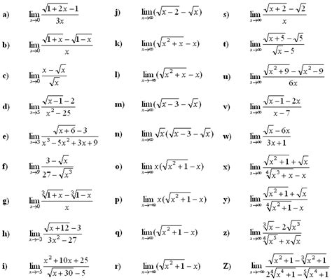 Math Exercises Math Problems Limits Derivatives Integrals