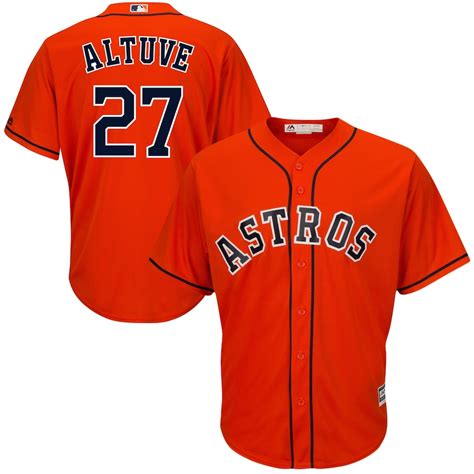 Jose Altuve Houston Astros Youth Orange Official Cool Base Player Jersey