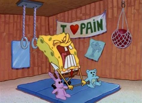 Spongebob Squarepants Lifting Stuffed Animals Greeting Card