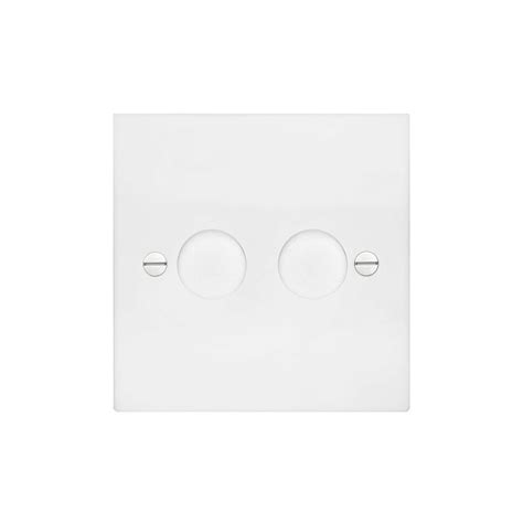 Dimmer Switch 2 Gang 400 Watt 2 Way Matt White Mr Resistor Lighting