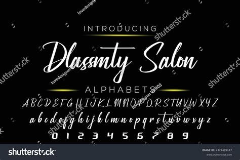 Signature Font Alphabet Vector Illustration Isolated Stock Vector ...