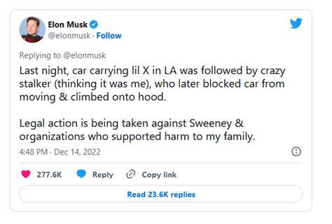 Elon Claims A Stalker Attacked A Car Thinking He Was Inside While X Æ A