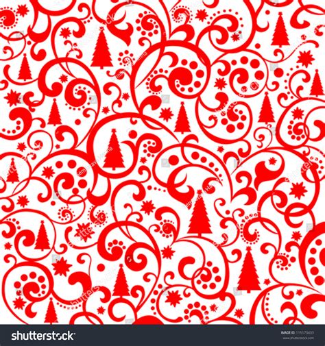 Christmas Seamless Texture In Traditional Colors Vector Illustration