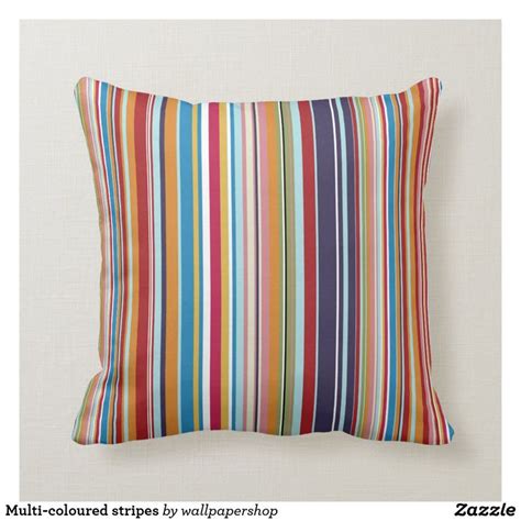 Multi Coloured Stripes Throw Pillow Zazzle Stripe Throw Pillow