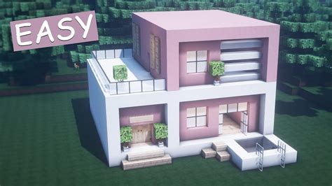 Minecraft Modern Pink House Build Tutorial🌸with Two Floors🌸 Youtube