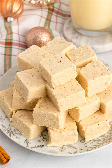 Creamy Eggnog Fudge Easy Recipe Little Sunny Kitchen