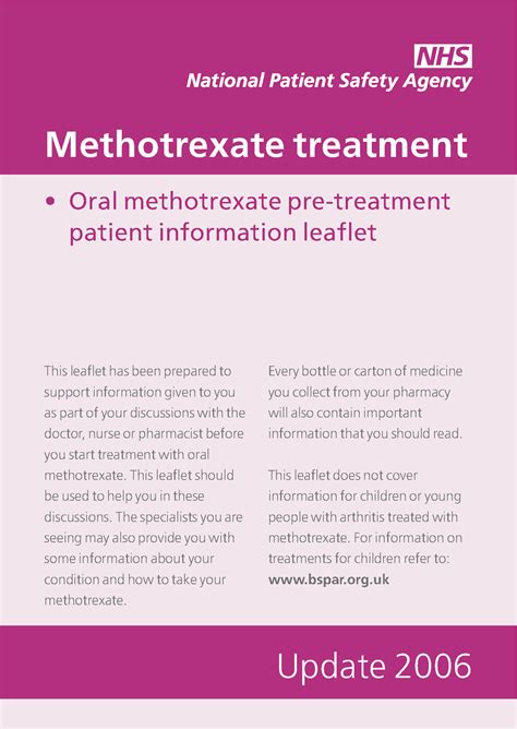 Methotrexate Booklet Osces This Leaflet Has Been Prepared To