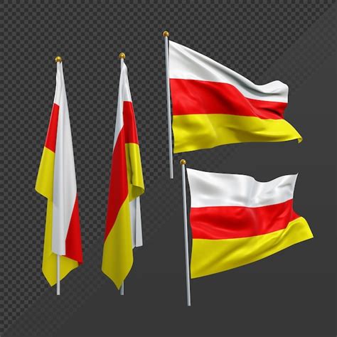 Premium PSD 3d Rendering Caucasus South Ossetia Flag Fluttering And