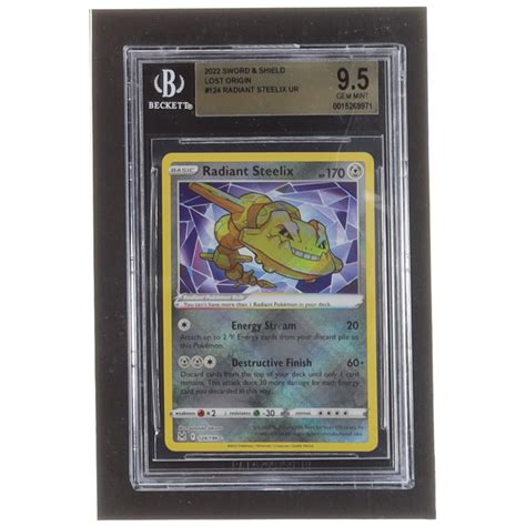 Radiant Steelix 2022 Pokemon Sword And Shield Lost Origin 124 Bgs 95