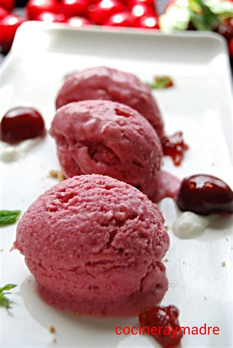 HELADO De CEREZAS Sin Sorbetera Cocinera Y Madre