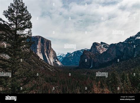 Classic Tunnel View Of Scenic Yosemite Valley With Famous El Capitan