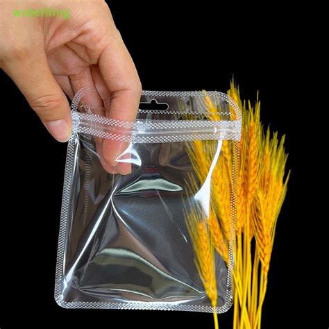 Widefiling 50Pcs PVC Anti Oxidation Clear Zip Lock Bag Jewelry Jade