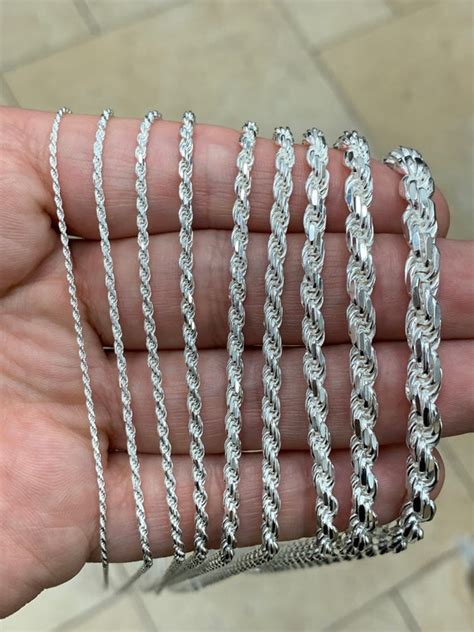 925 Sterling Silver Rope Chain Necklace Italy 12mm 15mm Etsy