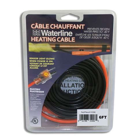 Waterline 6 ft Electric Pipe Heating Cable | The Home Depot Canada