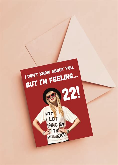 Taylor Swift 22 Birthday Card Taylor Swiftie Merch Funny Etsy Uk