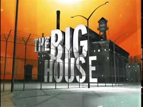 the big house logo is displayed in front of an orange sky