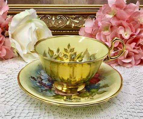 Reserved Aynsley Artist Signed Teacup And Saucer Circa Etsy