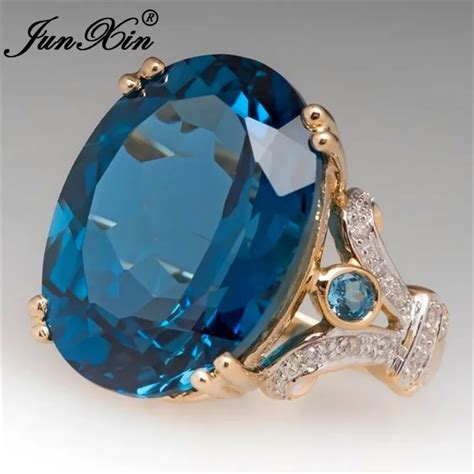 Junxin Male Female Luxury Big Oval Stone Engagement Rings For Women