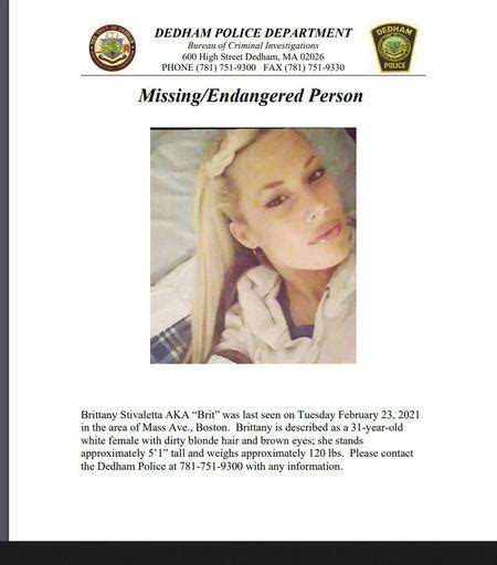 Missing Person Alert Issued For Brittany ‘brit Stivaletta