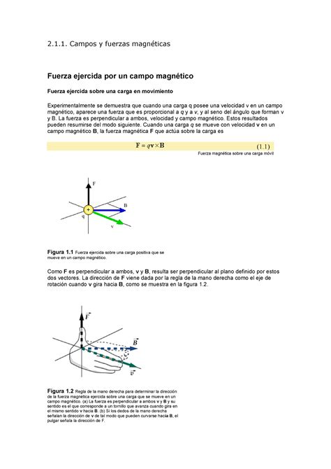 R Campos Y Fuerzas Magn Ticas Fuerza Ejercida Por Un Campo