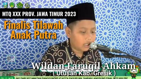 Finalis Cabang Tilawah Anak Pa No Mtq Xxx Tingkat Provinsi