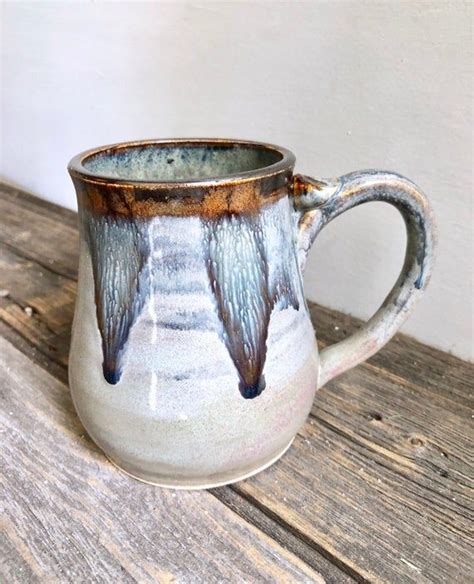 Mug Handmade Wheel Thrown Pottery Stein Holds Oz Etsy Wheel