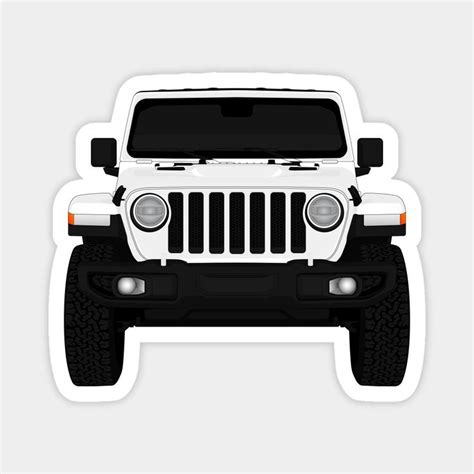 Wrangler White Magnet Jeep Wrangler