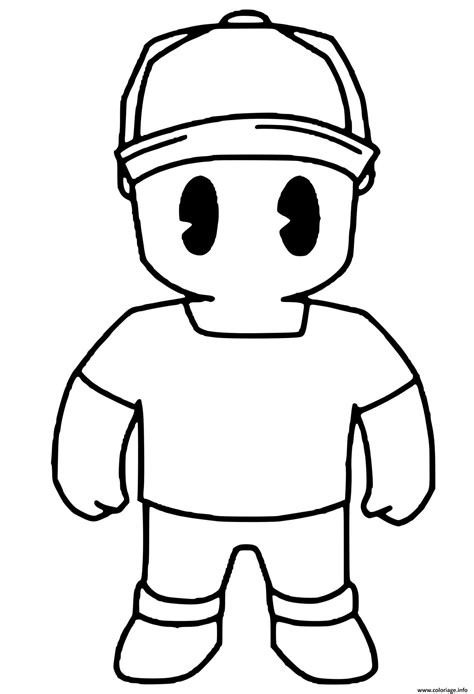 Coloriage Retro Guy Stumble Guys Dessin Stumble Guys à imprimer