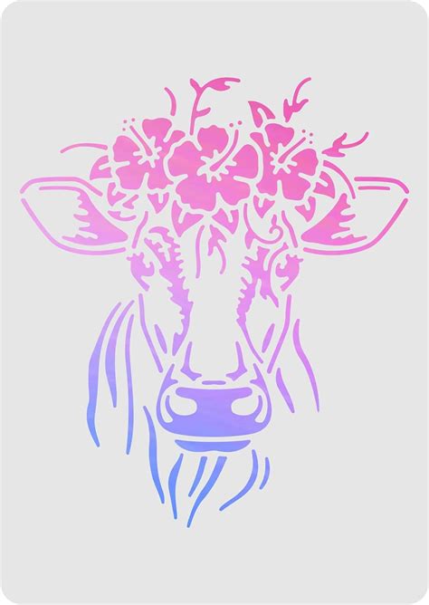 Amazon DLY LIFESTYLE Large Cow Stencil 12x12 Reusable Country