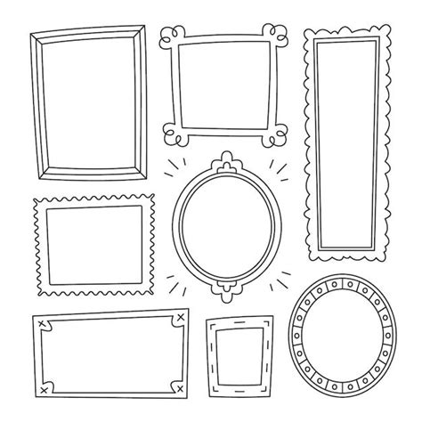 Free Vector Hand Drawn Style Doodle Frame Set In 2023 Doodle Frame