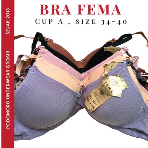 Jual BH Wanita Bra Fema 1023 Cup A Cup Kecil Busa Sedang Tanpa Kawat