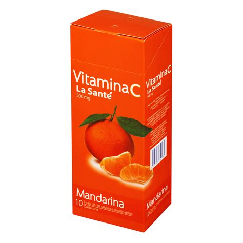 Vitamina C 500mg Mandarina 100 Tabletas LS Droguería Salud Vital