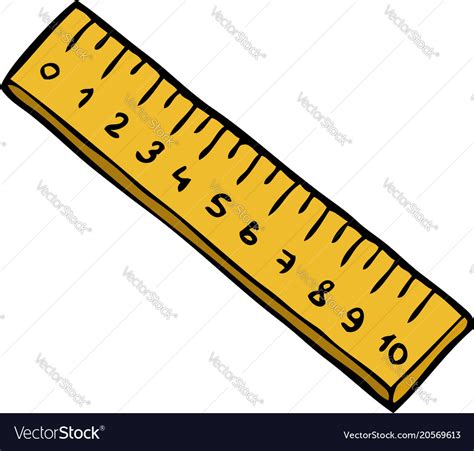 Cartoon doodle ruler Royalty Free Vector Image