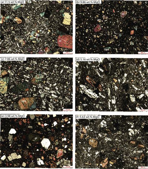 Examples Of Photomicrographs Of Thin Sections For The Volcanic Rocks