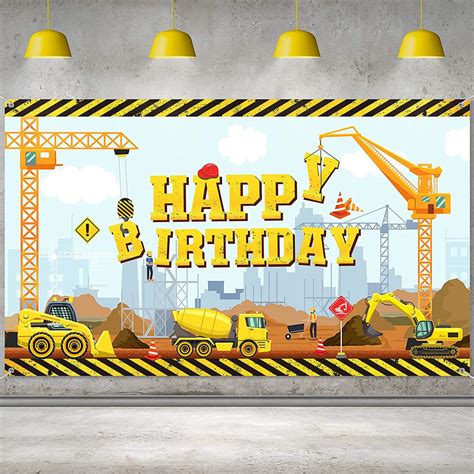 Buy Construction Birthday Party Decoration Backdrop Party Supplies