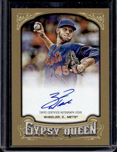 2014 Topps Gypsy Queen Zack Wheeler Gold Autograph Auto 19 25 Mets EBay