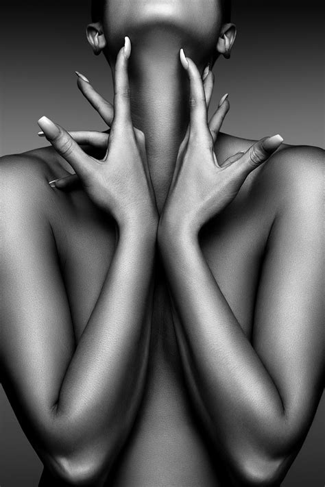 Nude Fine Art No Woman In Creative Pose Black White Luster Photo