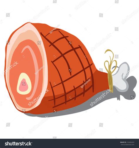 Cartoon Illustration Ham Isolated On White Stock Vector (Royalty Free ...