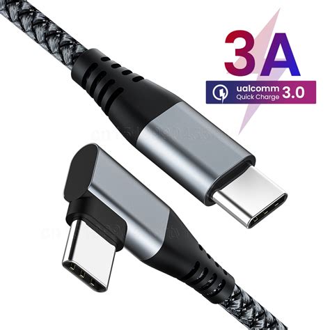 Cable Usb Tipo C A Pd W A Usb C Cable De Carga R Pida Con Codo De