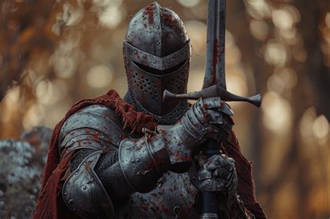 Premium Photo A Man Dressed In Armor Holding A Sword