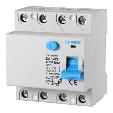 Interruttore Differenziale Puro Salvavita Modulare 4P 63A 30mA 6KA 380V