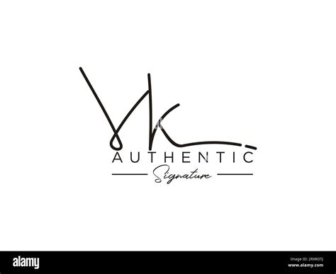 VK Signature Logo Template Vector Stock Vector Image & Art - Alamy