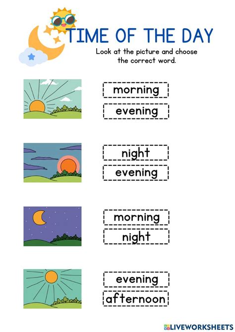 Time Of Day Word 1 Worksheet English Lessons For Kids Basic English